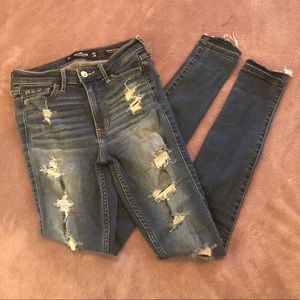 High Rise Super Skinny Jeans Distressed